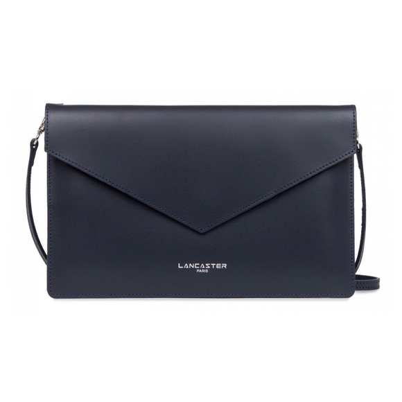 Lancaster Paris Handbags - NWT Made in France Leather Crossbody Clutch Navy